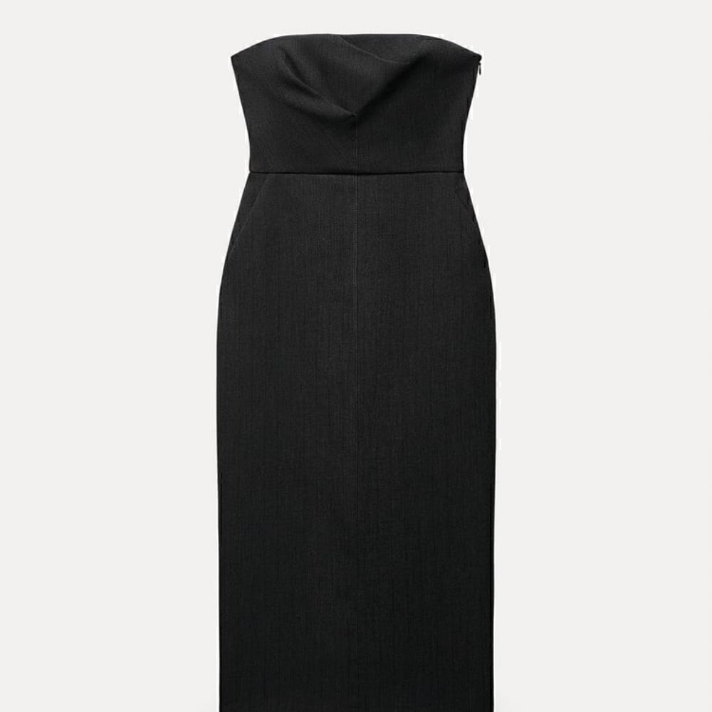 ZW ZARA COLLECTION STRAPLESS DRESS GRAY Midi Dress gray - Picture 15 of 16